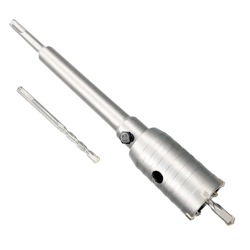 DKIBBITH 1-1/2" Concrete Hole Saw, 38mm Tungsten Steel Core Bit for Cinder Block, Brick, Rock, Plank Walls for Pipes or mini Split Lines, with SDS Plus Shank and 2 Center Positioning Drill Bits. - Image 1